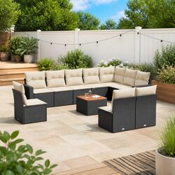Comfort Meets Practicality in This 11-Piece Garden Sofa Set