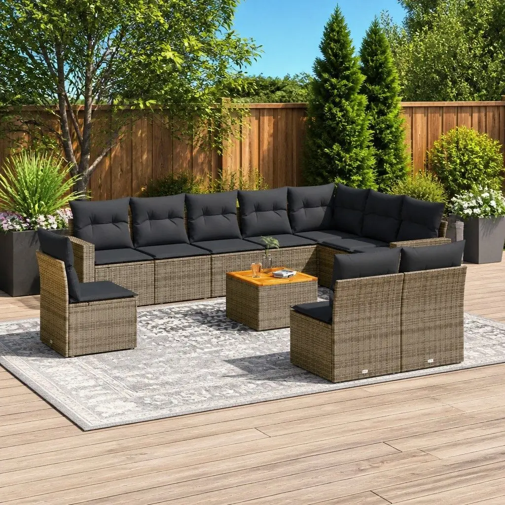 11-Piece Grey Garden Sofa Set