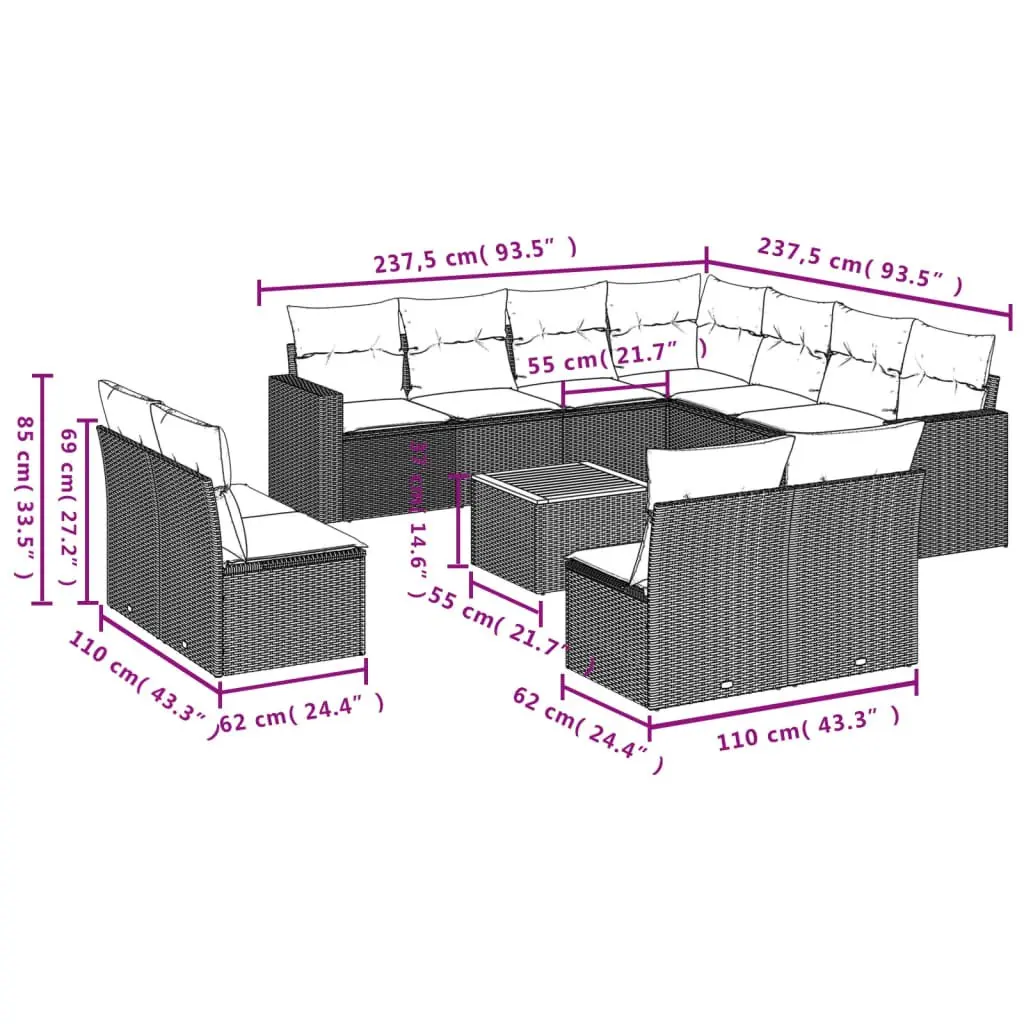 12-Piece Garden Sofa Set