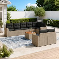 Reliable 9-Piece Garden Sofa Set with Storage Options