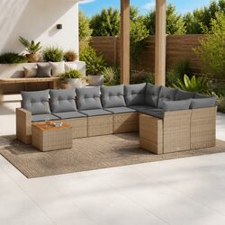Value-Driven 10-Piece Beige Sofa Set with Storage
