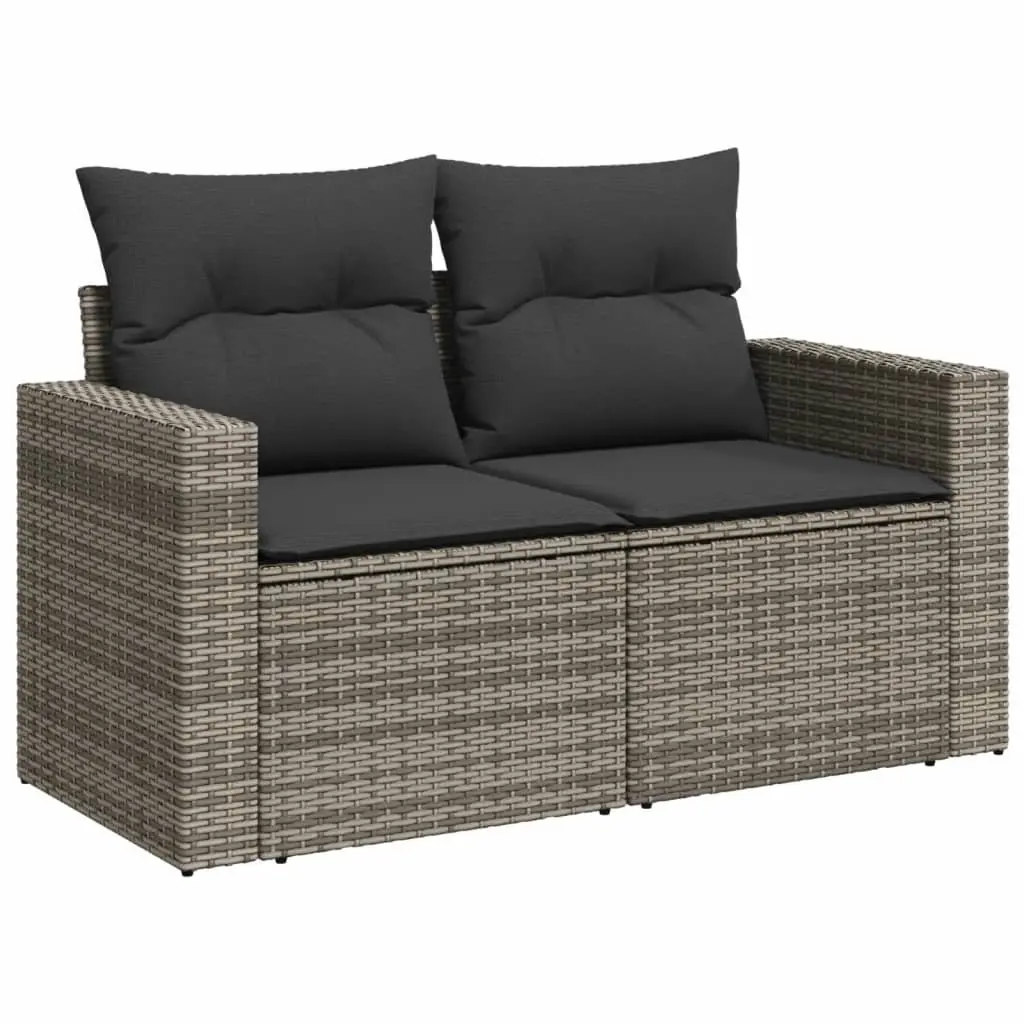 Garden Sofa Set 11 Piece Outdoor Furniture Grey Poly Rattan Modular Patio