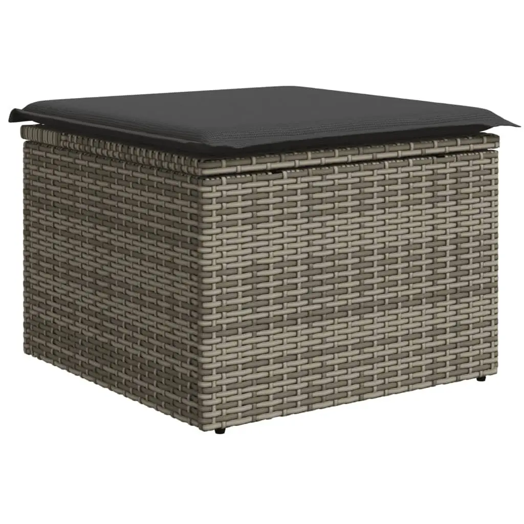 Garden Sofa Set 11 Piece Outdoor Furniture Grey Poly Rattan Modular Patio