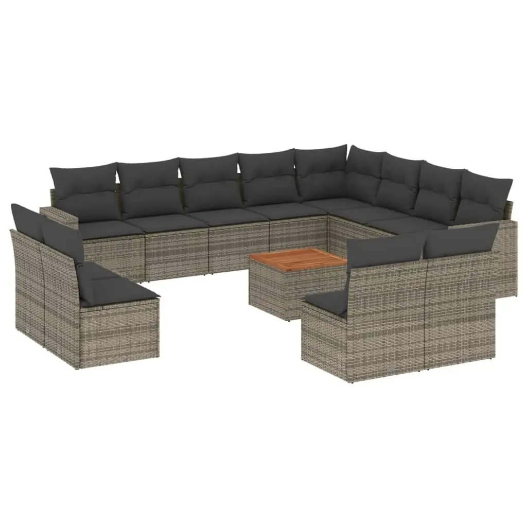 Garden Sofa Set 13 Piece Outdoor Furniture Grey Poly Rattan Patio Lounge Seating