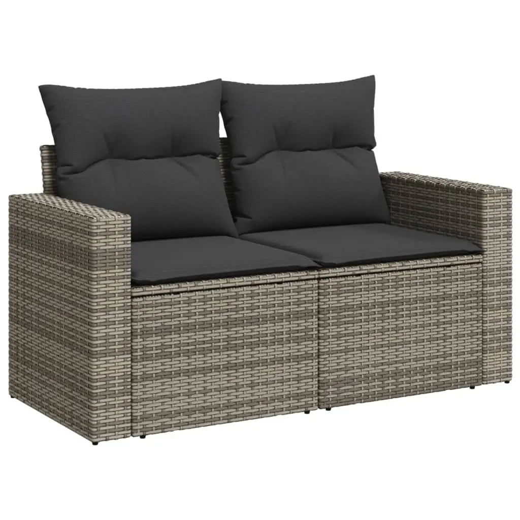 10 Piece Garden Sofa Set Outdoor Patio Furniture Poly Rattan Grey