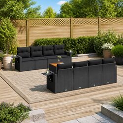 Warm and Inviting 9-Piece Garden Sofa Set in Black