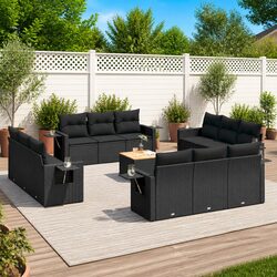 Value-Driven 13 Piece Outdoor Sofa Set in Black
