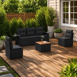 Comfortable 6 Piece Garden Sofa Set with Storage Solutions