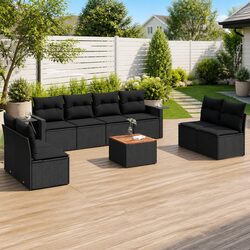 Reliable 9 Piece Garden Sofa Set with Storage Options