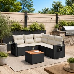 Practical and Stylish 6 Piece Garden Sofa Set with Storage