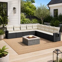 10 Piece Outdoor Garden Sofa Set: Practical and Stylish