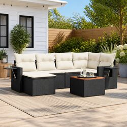 Practical 7 Piece Garden Sofa Set with Storage and Cushions