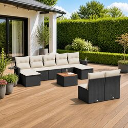 10-Piece Modular Garden Sofa Set: Practical and Stylish