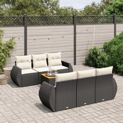 Comfortable 7 Piece Garden Sofa Set with Built-in Storage