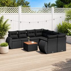 Comfortable 9 Piece Garden Sofa Set with Storage Solutions