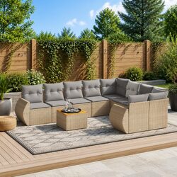 Comfortable 9 Piece Garden Sofa Set with Practical Features