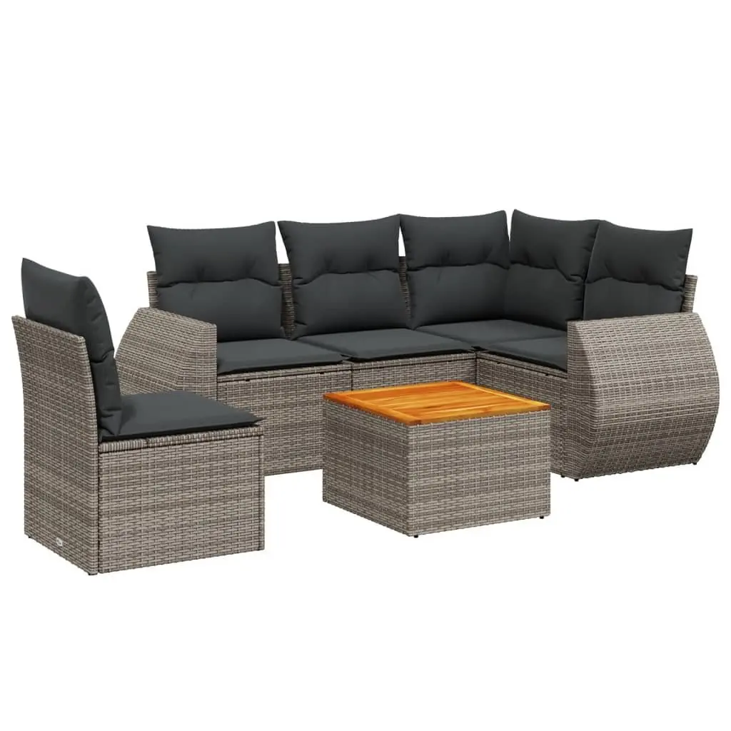 Garden Sofa Set Modular Outdoor Furniture 6 Piece Grey