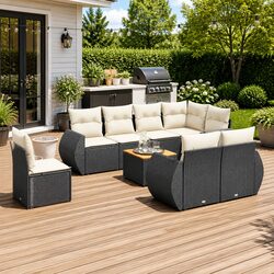 Comfortable and Practical 9-Piece Garden Sofa Set