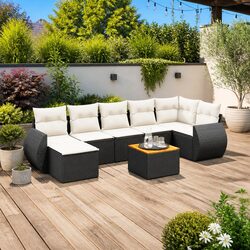Comfortable Garden Sofa Set with Storage - 8 Pieces