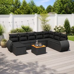 Comfortable 9 Piece Garden Sofa Set with Storage Options