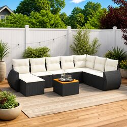 9 Piece Garden Sofa Set with Cushions – Practical and Stylish