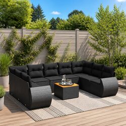10-Piece Garden Sofa Set: Quality Outdoor Furniture in Black
