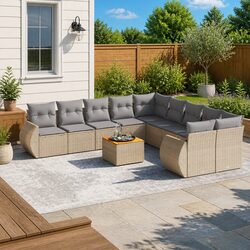 Comfortable 11-Piece Garden Sofa Set with Smart Storage