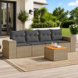 Comfortable and Stylish 5 Piece Garden Sofa Set in Beige