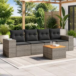Value-Driven 5 Piece Garden Sofa Set - Grey