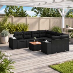 Comfortable 9-Piece Garden Sofa Set with Storage