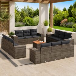 Warmth and Value in a 13 Piece Grey Sofa Set