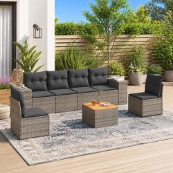 Comfortable 7 Piece Grey Outdoor Sofa Set