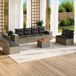 Reliable 9 Piece Garden Sofa Set with Cushions and Storage