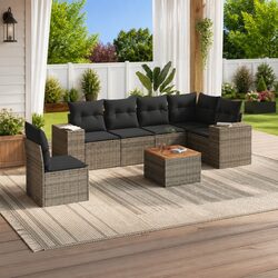 Practical 7 Piece Garden Sofa Set for Outdoor Comfort