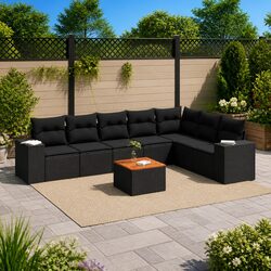 Value-Driven 8 Piece Modular Garden Sofa Set in Black