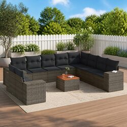 Comfortable 11-Piece Patio Sofa Set in Grey