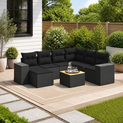 Comfortable 8-Piece Outdoor Sofa Set with Storage Solutions