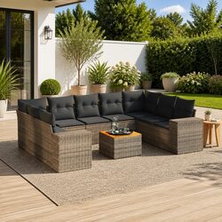 Affordable Comfort: 10-Piece Garden Sofa Set with Storage