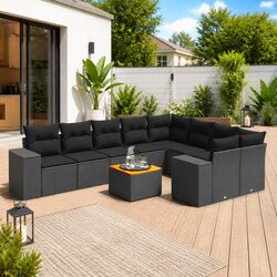 Comfortable and Practical 10-Piece Outdoor Sofa Set