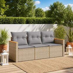 Comfort Meets Value: Beige 3-Piece Garden Sofa Set