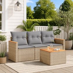 Reliable Outdoor Sofa Set: 4 Pieces with Storage
