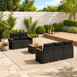 Reliable 6 Piece Outdoor Sofa Set with Storage Solutions