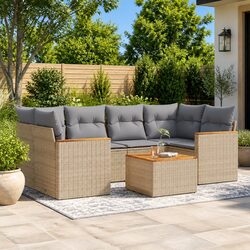 Value-Driven 7 Piece Garden Sofa Set with Storage