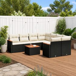 Warm and Inviting 9-Piece Outdoor Sofa Set with Cushions