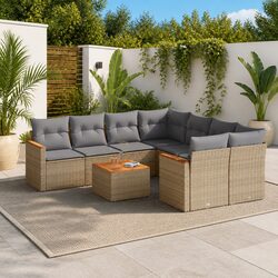 Comfortable 9 Piece Garden Sofa Set with Storage Solutions