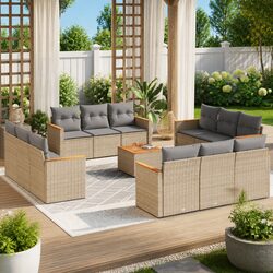 Comfortable 13 Piece Outdoor Sofa Set with Practical Design