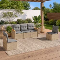 Comfortable 5-Piece Outdoor Sofa Set with Removable Covers