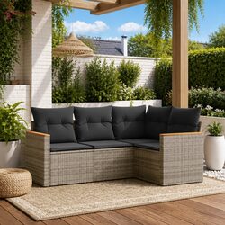 Comfortable 4-Piece Garden Sofa Set with Practical Features