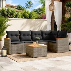 Comfortable 6-Piece Grey Outdoor Sofa Set for Your Home