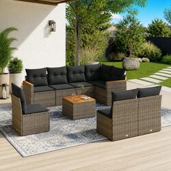 Reliable 9-Piece Garden Sofa Set with Easy Maintenance
